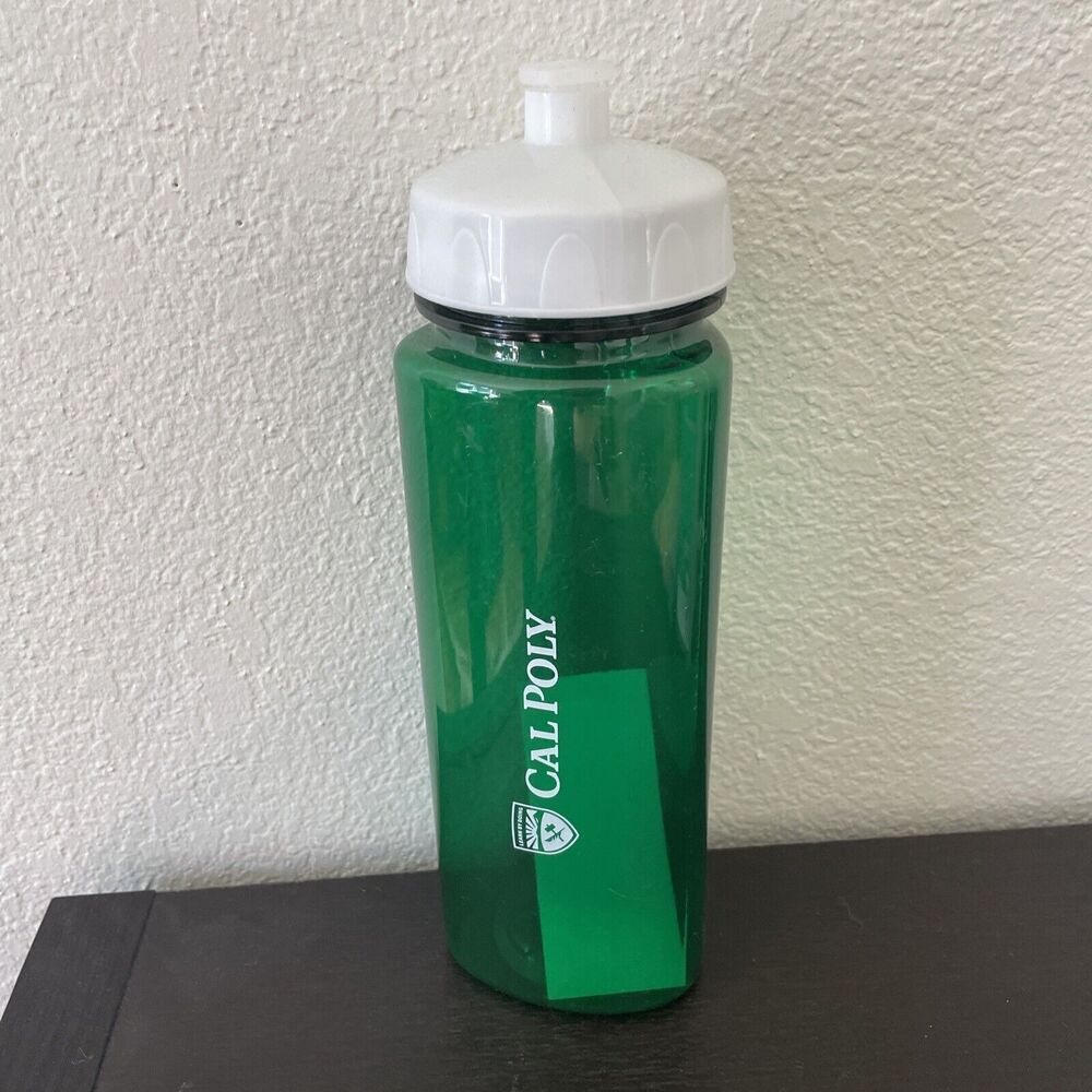 Cal Poly Squeeze Water Bottle 24oz‎ NEW San Luis Obispo Green Sports Plastic